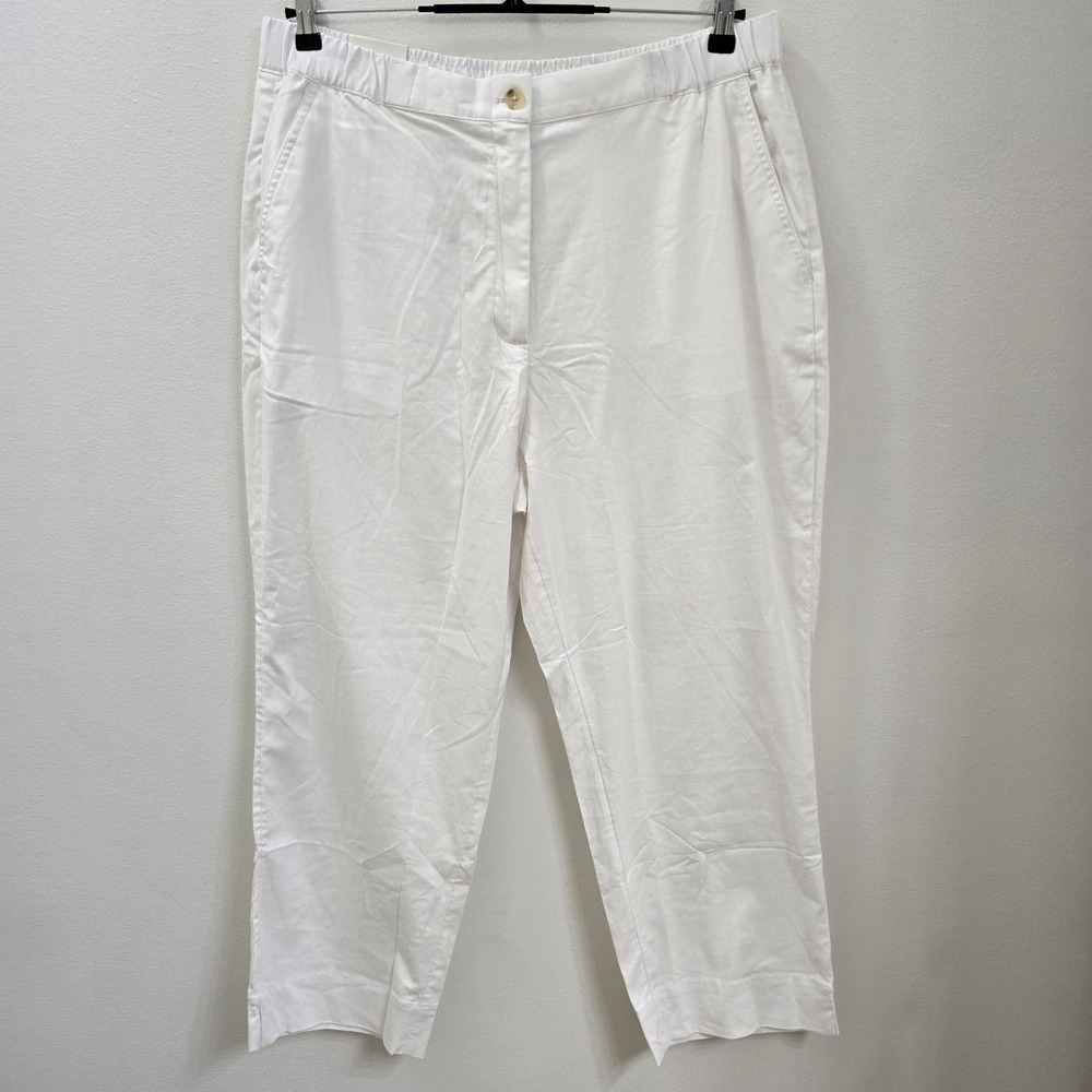 Banana Republic White Linen Blend Tapered High-Rise Ankle Pants XL Resortwear